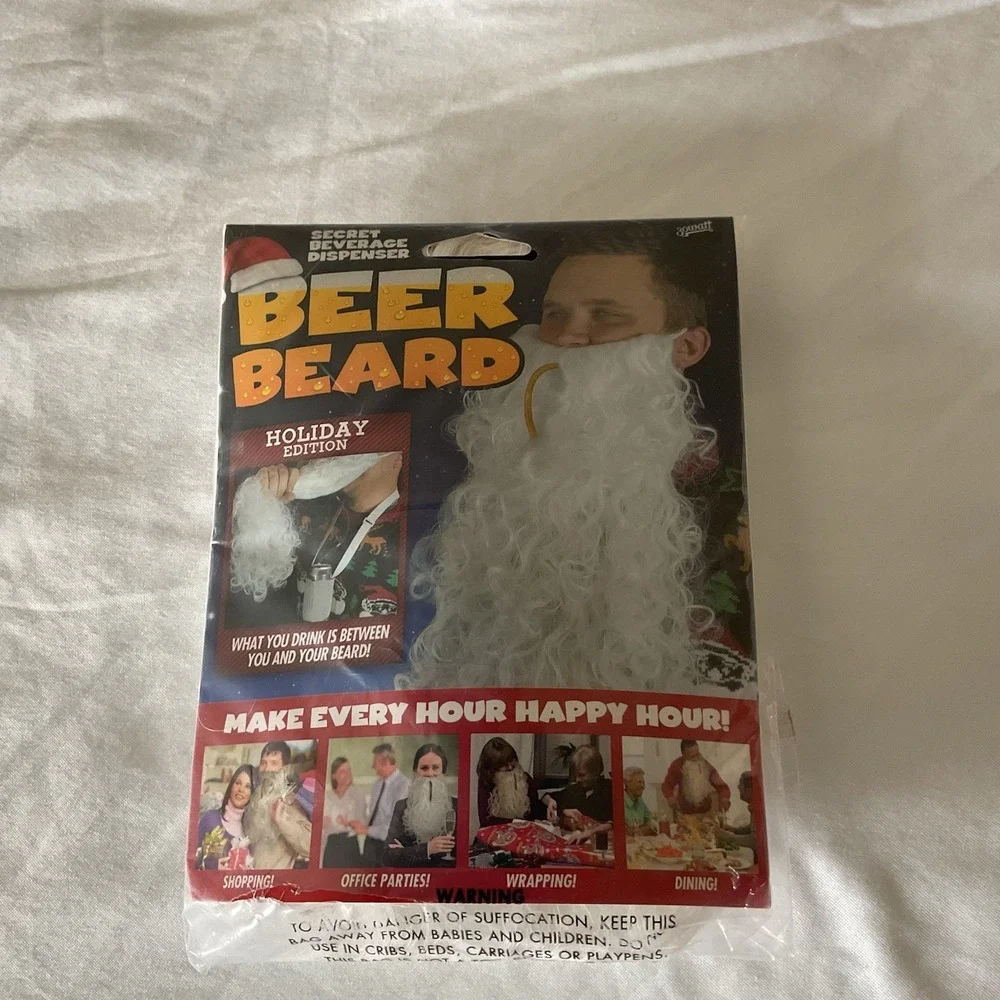 Beer Beard‎ Secret Beverage Dispenser - Holiday Gag Gift Costume Santa - NWT